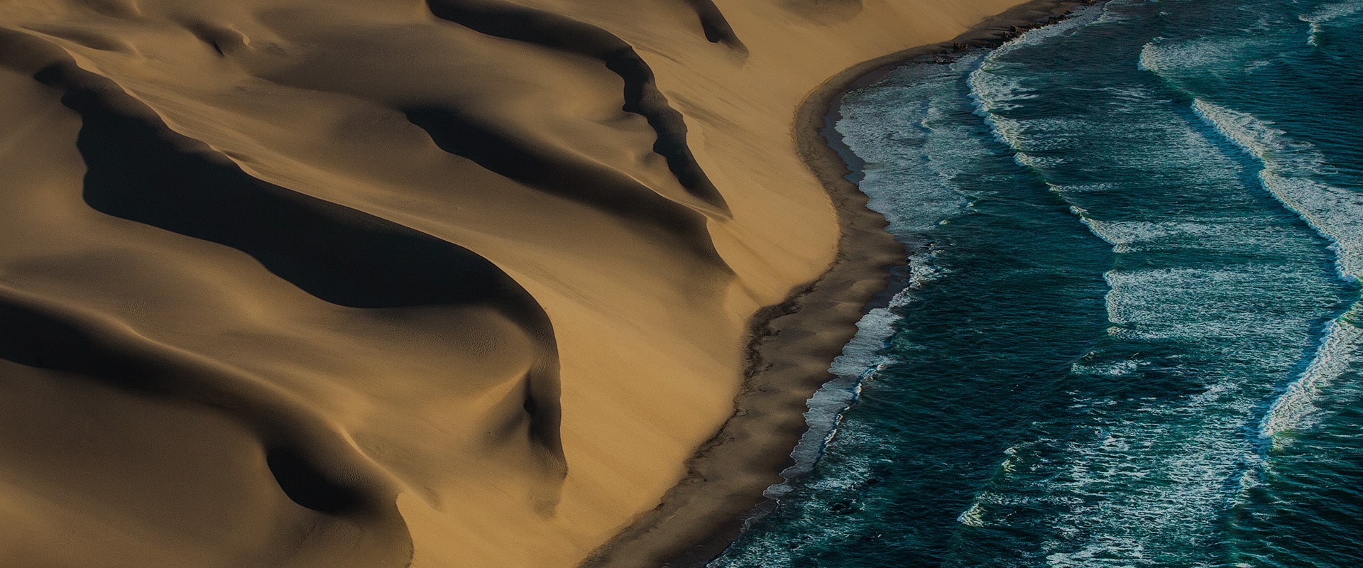Aerial view of Skeleton Coast in Namibia